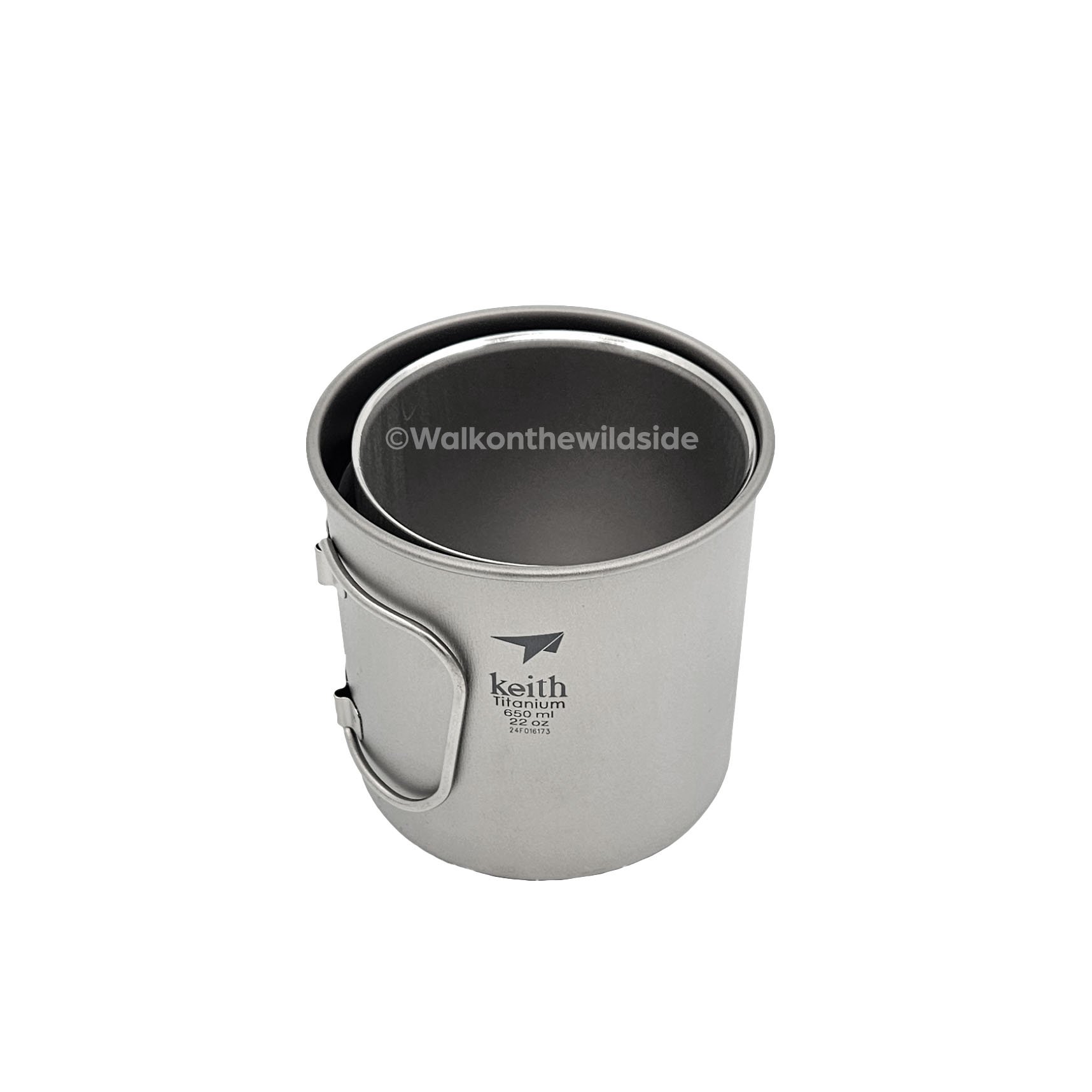 Keith Titanium 650 ml Topf mit Snow Peak Double Wall 450 Mug darin
